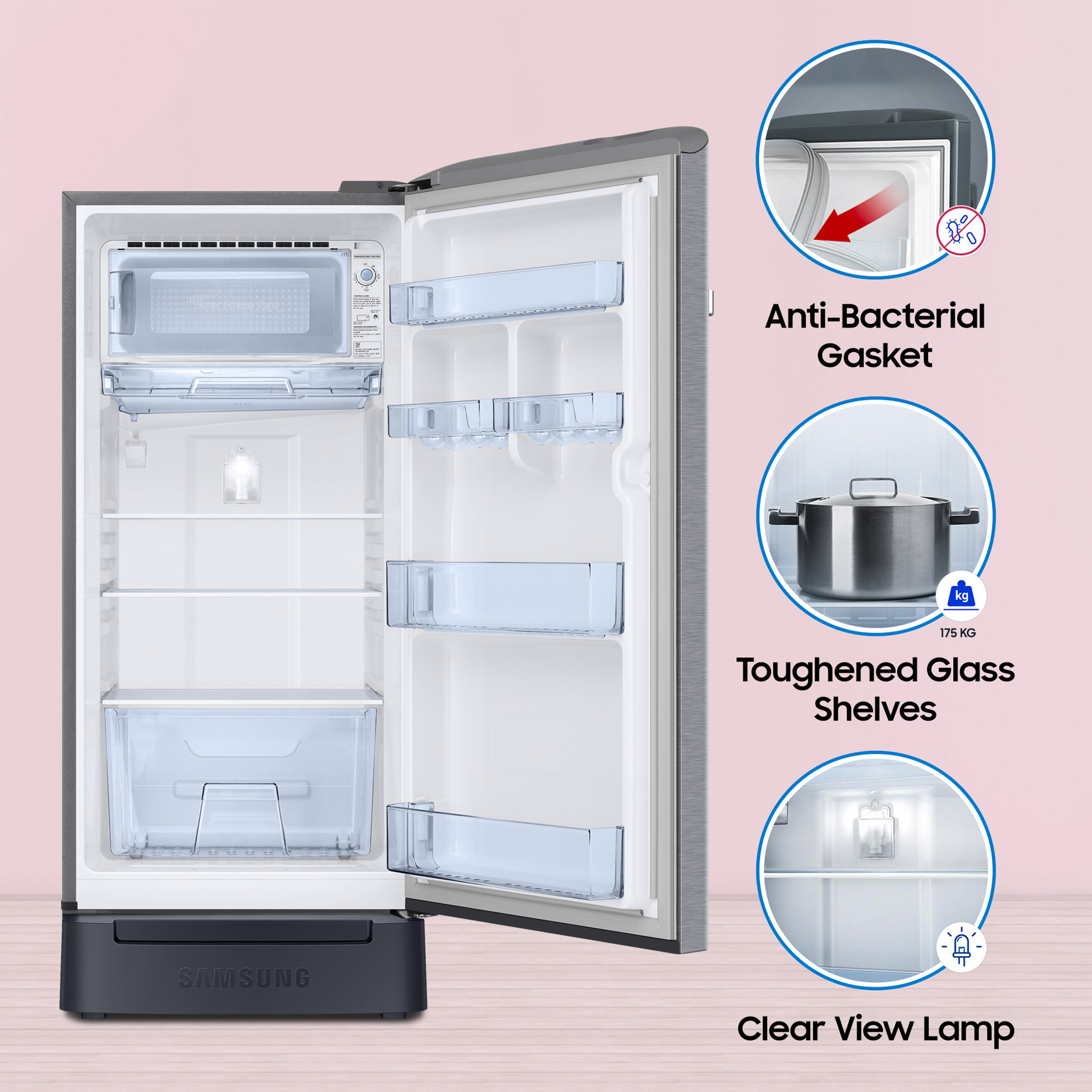 Samsung refrigerator deals toughened glass